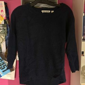 Navy  Autumn Cashmere Sweater with Silver Elbow pads
